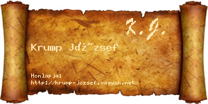 Krump József névjegykártya